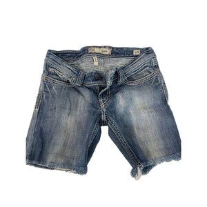 BKE Stella Women's Distressed Denim CUT OFF Shorts Size 28R READ